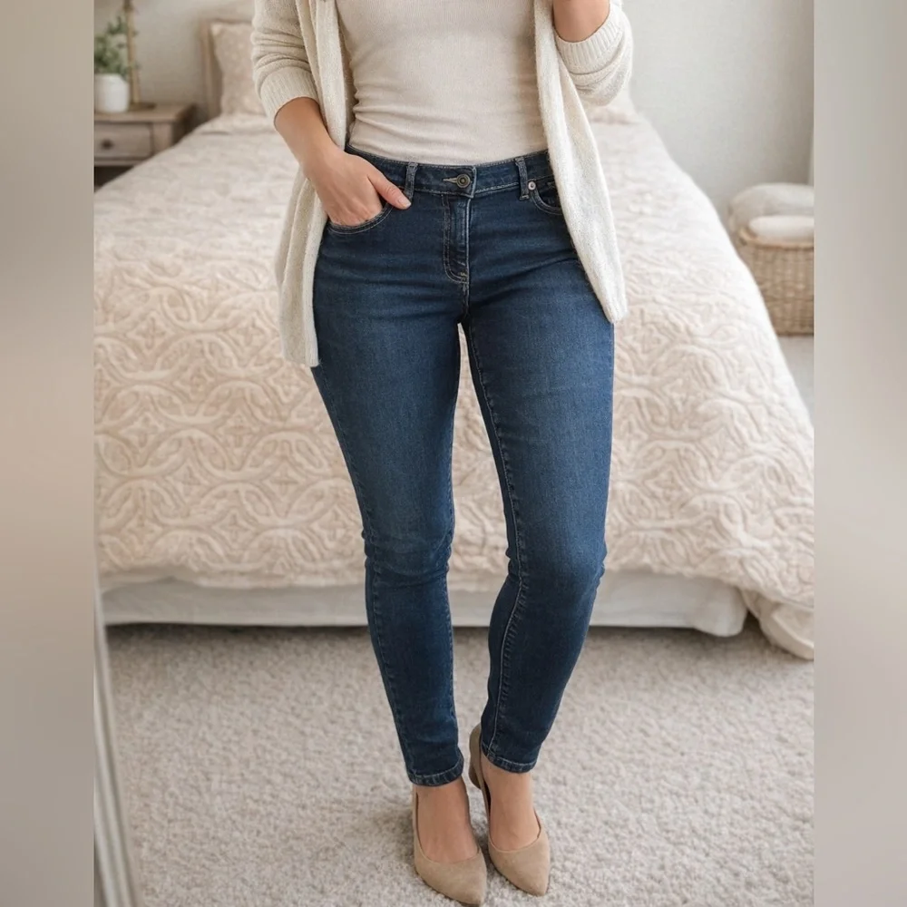 Michael Kors Izzy Skinny Jeans Dark Wash Stretch Denim – Women’s